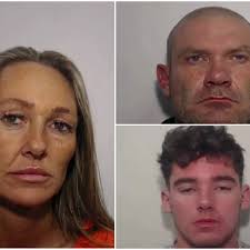 A mother, son and stepfather have been jailed after a man was shot in the  chest in a gangland attack