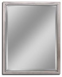 Classic Brush Nickel Chrome Wall Mirror Transitional Bathroom Mirrors By Head West Inc Houzz