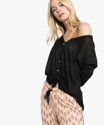 Le gilet large est la pièce mode à avoir. Gemo Lingerie Gilet Homewear Femme Fluide Et Transparent Noir Pyjamas Ensembles Vestes Femme Gemo