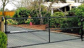 4 Foot Black Chain Link Fence Gate Chain Link Driveway Gates Google Search Black Chain Link Fence Chain Link Fence Fence Gate