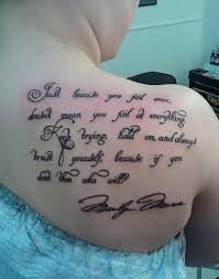 Many people use marilyn monroe quote tattoos , may they feel interesting and match with this tattoos design ideas. Marilyn Monroe Quotes Tattoo On Back Jpg 500 637 Tattoo Quotes Text Tattoo Marilyn Monroe Quotes