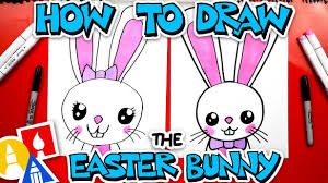 How To Draw A Big Easter Bunny Portrait Art For Kids Hub Art For Kids Hub Bunny Drawing Art For Kids