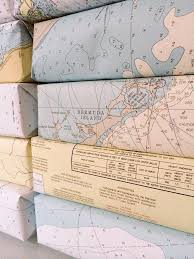 go nautical all the way with authentic chart wrapping paper