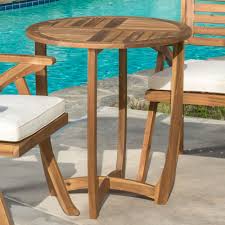 Cabrera Outdoor Round Accent Side Table Teak Finish Walmart Com In 2020 Outdoor Accent Table Round Wood Side Table Round Wood Accent Table