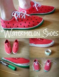 10 Easy Designs To Make Funky Hand Painted Sneakers In 2020 Watermelon Shoes Diy Shoes Diy Fashion