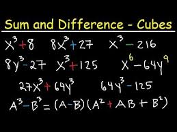 Factoring Sums And Differences Of Cubes Algebra Algebra Ii Sum Algebra