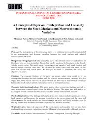 Five years into the bri. Pdf A Conceptual Paper On Cointegration And Causality Between The Stock Markets And Macroeconomic Variables