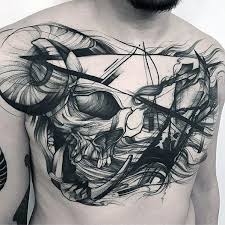 60 Sketch Tattoos For Men Artistic Design Ideas Chest Tattoo Men Cool Chest Tattoos Tattoo Sketches