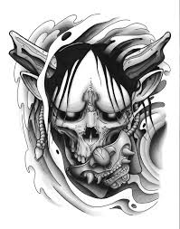 Black And Grey Skull Tattoo Designs Hannya Mask Tattoo Design Black And Grey Skull Tattoo Design Tattoo Designs Skull Tattoo