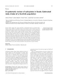 Pdf A Systematic Review Of Salicylates In Foods Estimated
