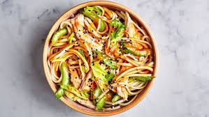 Udon With Chicken And Garlicky Peanut Dressing Recipe Salads Peanut Dressing Peanut Noodles Noodle Recipes