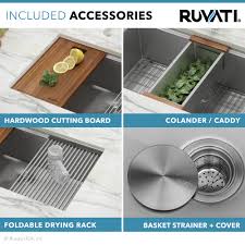Home renovations are one of the biggest expenditures for americans across the country each year. 32 Inch Workstation Ledge Undermount 16 Gauge Stainless Steel Kitchen Sink Single Bowl Ruvati Usa