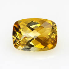 4 66cts Golden Yellow Citrine Cushion Checker Board Shape Yellow Citrine Gems For Sale Citrine