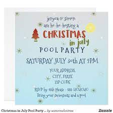 Christmas in july pool party invite. Christmas In July Pool Party Invitation Zazzle Com Pool Party Invitations Christmas In July Party Invitations