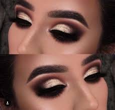 Black And Gold Makeup Bag Eye Makeup Brown Smokey Gold Glitter 45 Trendy Ideas Makeup Eye Makeup Eyeshadow Smokey Smokey Eye Makeup Gold Eyeliner