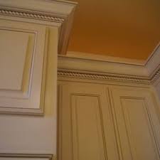 Ccff Installed This Crown Molding And Rope Trim To Finish Off The Refinished Antique White Kitchen Cabinets Tr Diy Kitchen Projects Antique White Kitchen Home
