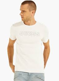 Ανδρικές Μπλούζες της εταιρείας Guess No.Doubt Άσπρο Βαμβάκι | mortoglou.gr  | eshop.