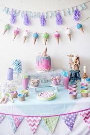 Birthday Party Table Decorations Diy Ice Cream Party Table Decorations Party Food And Activities Even Printables For T Ice Cream Party Theme Ice Cream Birthday Party Birthday Party Decorations