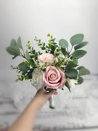 Wedding bouquets in blush and pink | h uge selection of artificial flowers and faux greenery | silk wedding bouquet packages. Wedding Bouquet Dusty Roseblush Pink White Cream Rose Etsy In 2021 Flower Bouquet Wedding Simple Wedding Bouquets Bridesmaid Flowers