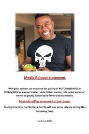 Sadly, megan's mother passed away from a cancerous brain tumour in march 2019. Sa S Loved Actor Mutodi Neshehe Has Passed Away Sunday World