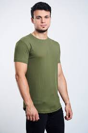 Erkek Basic Fitilli Haki T Shirt Tisort Modelleri Erkek Giyim Tisort