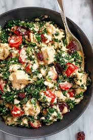 Healthy Chicken Kale Salad With Cauliflower Parmesan And Honey Chipotle Sauce Chicken Kale Kale Recipes Healthy Kale Chicken Salad
