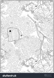 Print free aquarium coloring pages for young and old. Pattern With Decorative Corals And Sea Or Aquarium Fish Vector Illustration Coloring Book For A Animal Coloring Pages Valentine Coloring Pages Coloring Books