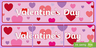 Paper flying elements on pink background. Valentine S Day Banner Display Resource Teacher Made