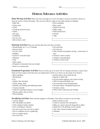 Distress Tolerance Activities Distress Tolerance Activities Dbt Therapy Tolerance Activities