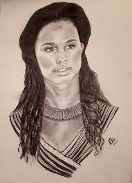 Egyptian African Queen Suhad Inspired Kylie Bunbury Tut 2015 Drawing By E Maleneva African Queen Drawings African