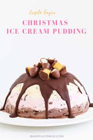 It will keep in the freezer for one month—just be sure to wrap tightly so there are no air leaks! Christmas Ice Cream Pudding Choc Honeycomb Clinkers Maltesers Bake Play Smile