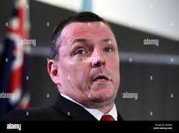 Queensland Police Detective Inspector Damien Hansen speaks during a press  conference at the Logan Police Station, south of Brisbane, Friday, Sept.  23, 2016. Queensland police now believe 12-year-old schoolgirl Tiahleigh  Palmer was