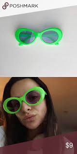 Neon Green Clout Goggles Kurt Cobain Glasses Or Clout Goggles Unisex Supreme Style Neon Green Frame Transparent Neu Sunglasses Vintage Neon Green Goggles