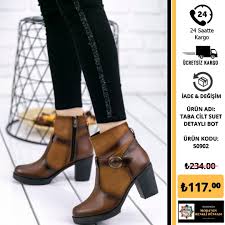 Taba Cilt Suet Bot Ayakkabilar Moda Bayan Ayakkabi