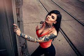 Discreet tattoo or tattoo on the body. Hd Wallpaper Women Tattoo Black Hair Girl Lipstick Model Woman Wallpaper Flare