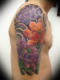 Lotus Flowers In Japanese Style Men Flower Tattoo Lotus Tattoo Design Lotus Flower Tattoo Design