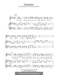 Chandelier Sia By S Furler J Shatkin Sheet Music Piano Sheet Music Piano