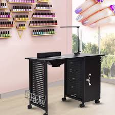 Deluxe manicure (30 mins) $22. Manicure Nail Table Waterjoy Nail Station Table Manicure Steel Frame Table Salon Spa Table Nail Art Desk Workstation Beauty Salon Equipment Drawer With Led Light Nails Lamp Table 5 Drawers Black Buy Online In