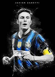 Born 10 august 1973) is an argentine former professional footballer who played as a full back or midfielder. Javier Zanetti Poster By Creativedy Stuff Displate