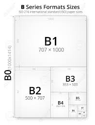 Size Of Series B Paper Sheets Comparison Chart From B0 To B10