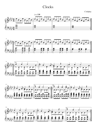 Cello clarinet flute french horn guitar piano treble clef instrument (public domain) trombone violin Clocks Sheet Music For Piano Solo Musescore Com