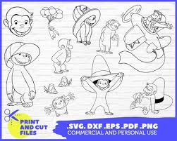 Curious George Svg Curious George Outline Curious George Svg Curious Coloring Coloring Page Outline Bundle Curious Outline George Outline Clip Art Anim Curious George Coloring Pages Curious George Coloring Pages