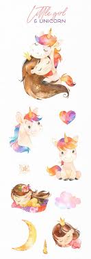 Featuring over 42.000.000 vector clip art images, clipart pictures and clipart graphic images. Little Girl Unicorn Watercolor Magic Clipart Dream Girl Princess Stars Sleeping Kids Nursery Baby Born Baby Shower Best Friend Baby Einhorn Einhorn Kinder Clipart