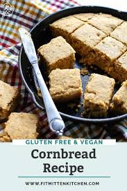 Cornmeal (regular), cornmeal, coarsely ground (corn grits or polenta), flour, baking powder, sugar, salt, buttermilk (or put 1 tbsp vinegar in your measuring cup and fill to 1 cup with milk), baking soda, eggs, butter, melted. Vegan Gluten Free Cornbread Fit Mitten Kitchen