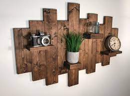 Rustic Wall Shelf Floating Shelf Wood Wall Art Hanging Etsy Rustic Wall Shelves Rustic Wood Walls Rustic Bedroom Decor
