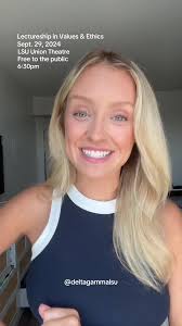 SO EXCITED TO HAVE @Daisy Kent at our Lectureship in Values & Ethics! This  is an event only a select few Delta Gamma chapters get to host, and we are  honored with this opportunity. Make sure to come ...