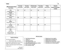 Updated Clip Chart Behavior Calendar Template