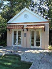 These Are The Classic Copper Door Awnings On Pool House In New Orleans La Door Awnings Exterior Patio Doors Custom Awnings