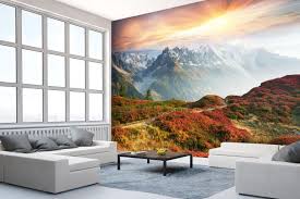 Entdecken sie unsere große auswahl an fototapeten, mit denen sie ihr schlafzimmer im handumdrehen in eine wohlfühloase verwandeln. Wandmotiv24 Fototapete Berge Mit Sonnenuntergang Im Alpen Fototapeten Tapete Wandbild Wiese Felsen Nebel Herbst M5733 Landschaft Fototapeten Gunstig Kaufen