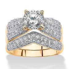 Fingerhut, mn a wedding ring is a symbol of love and commitment. Fingerhut Palmbeach Jewelry 14k Yellow Gold Plated Sterling Silver Cz Pave Bridal Set